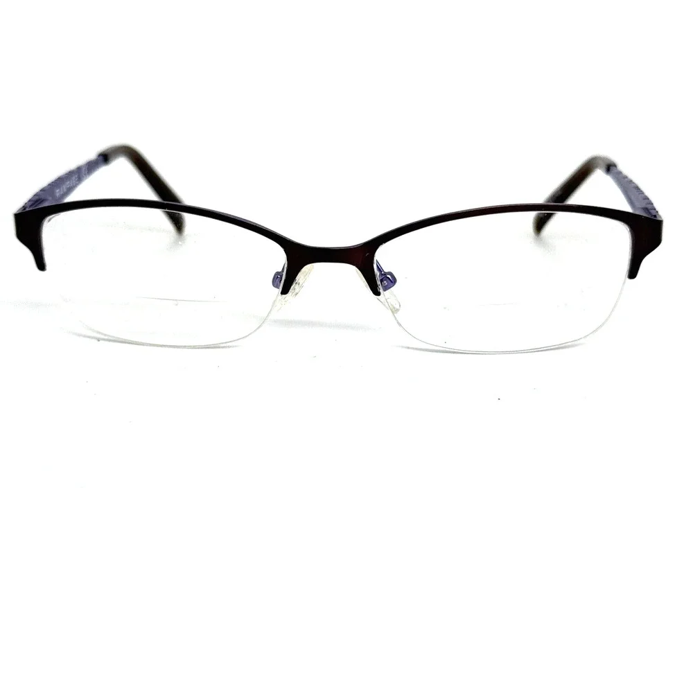 Rampage R174 BRN 51-17-135 Brown/Blue Metal Half Rim Eyeglasses‎ Frame H15278